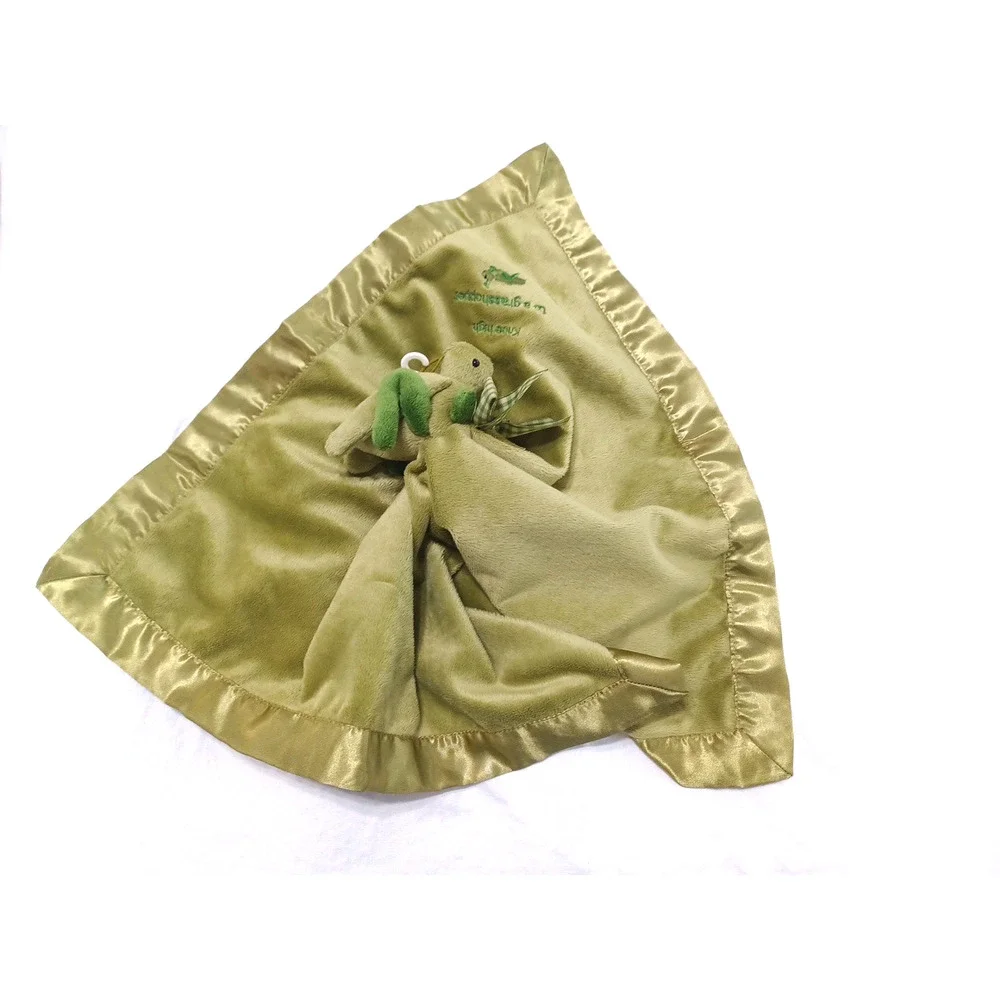 Bearington Green Grasshopper Knee High Lovey Plush Blanket 19